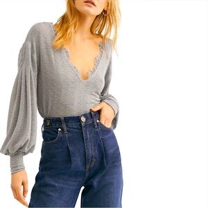 Free People Dream Girl Knit Blouse
